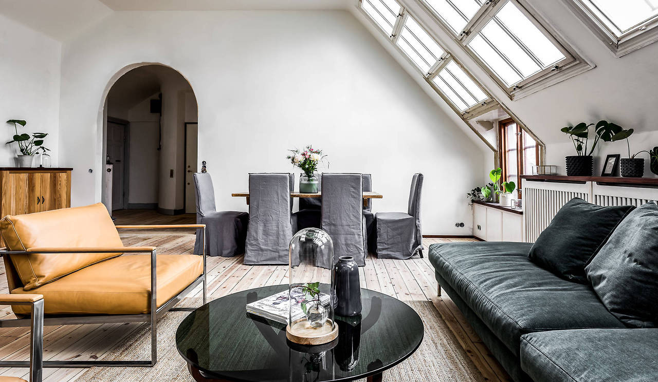 A gorgeous contemporary Scandinavian attic apartment