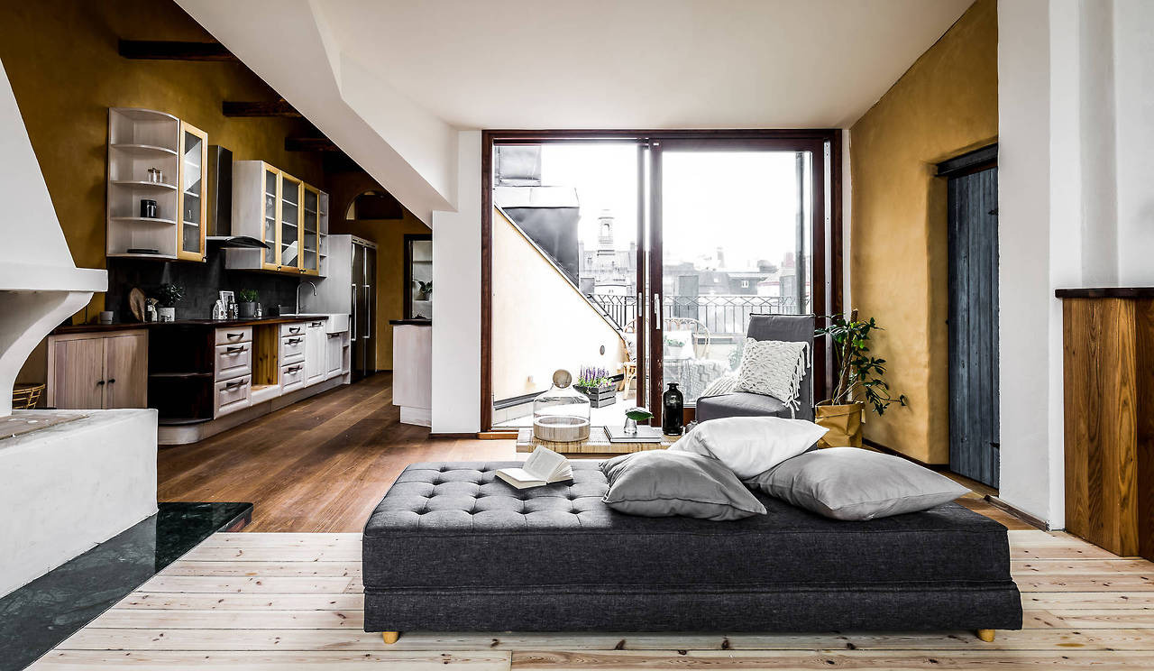 A gorgeous contemporary Scandinavian attic apartment
