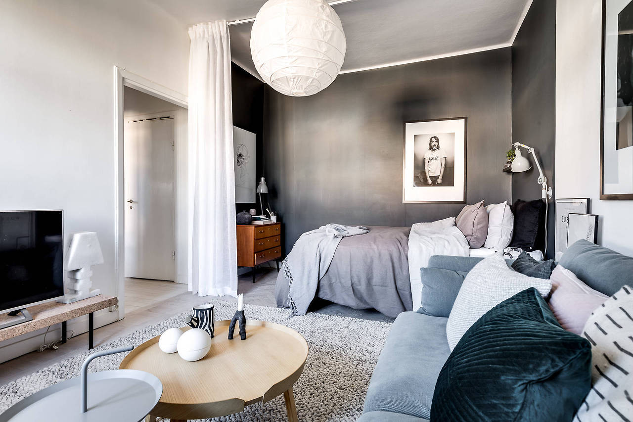 A dreamy Scandinavian apartment in shades of blue and grey