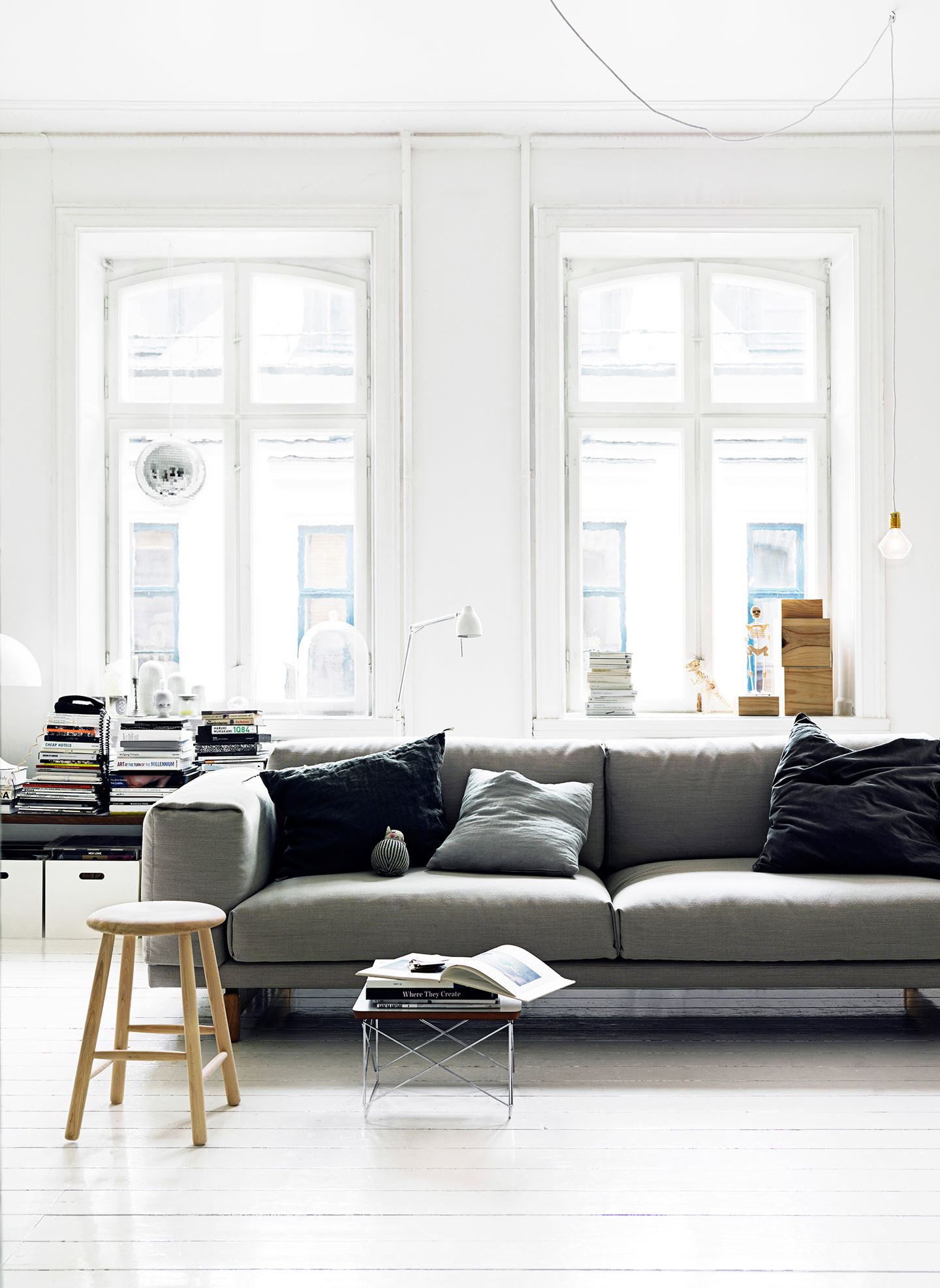 Relaxed and dreamy crisp white apartment