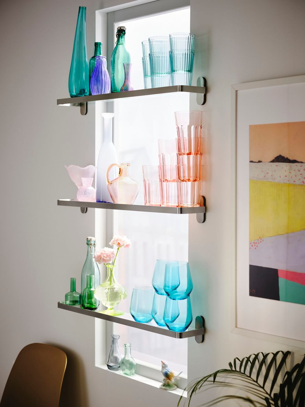 IKEA BROGRUND glass shelves